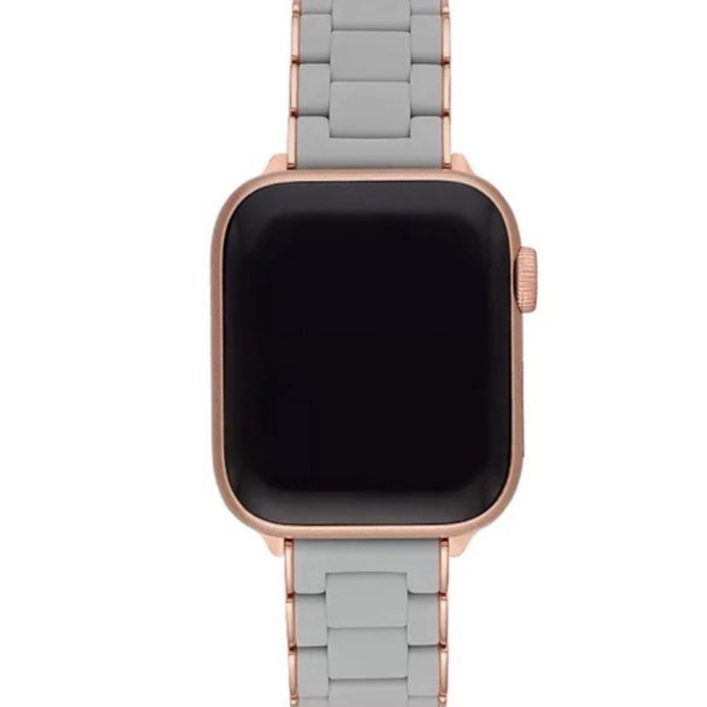 Michele Grey and Pink Gold-Tone Silicone-Wrapped Bracelet Apple Watch Band